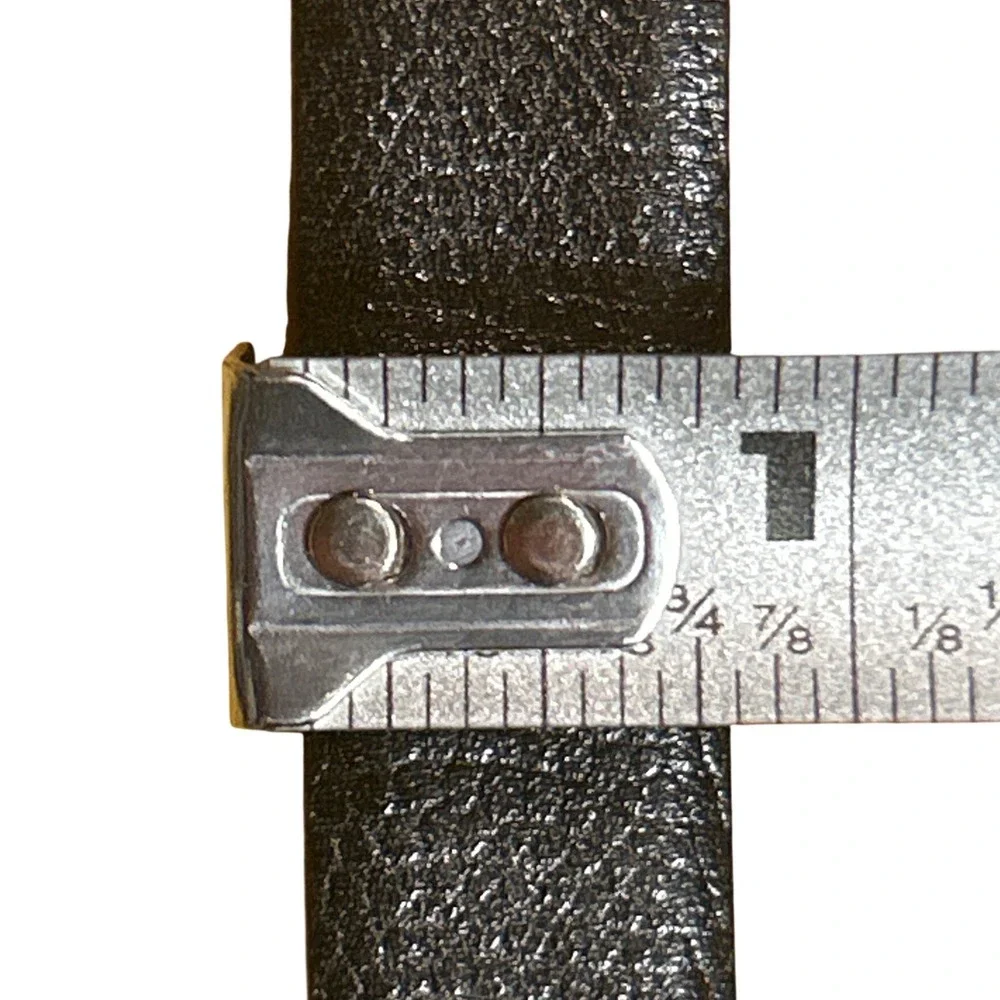 VTG Pierre Cardin Kids Black Leather Gold Buckle Aniline Belt Size S 23